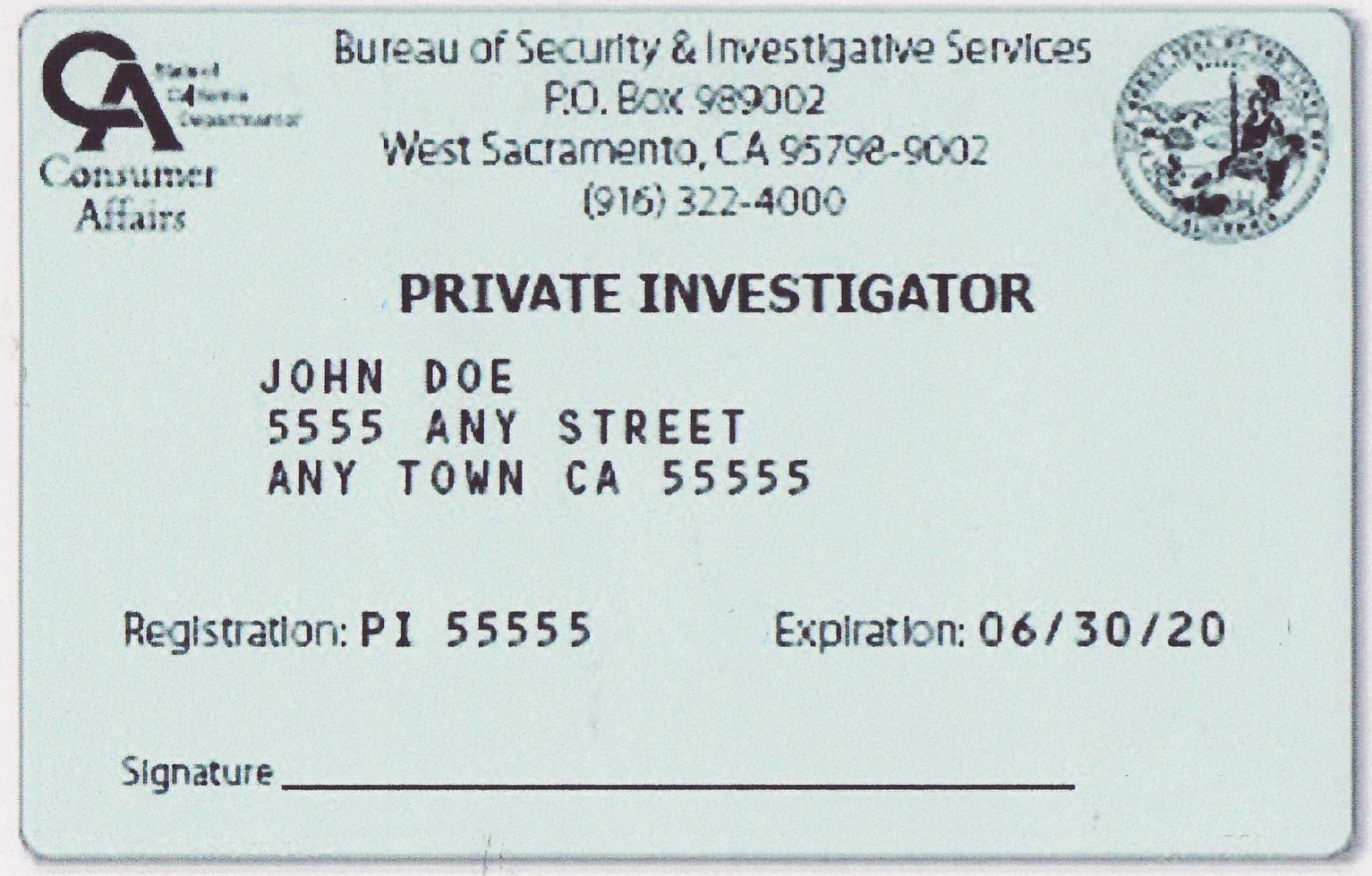 CA PI license examination